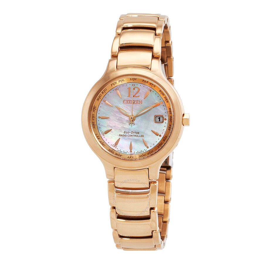 Citizen Eco-Drive Perpetual World Time Mother of Pearl Dial Ladies Watch EC1173-87Y - Dawson Watches