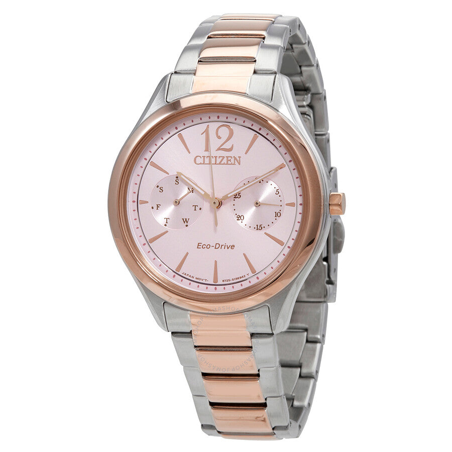 Citizen Eco-Drive Pink Dial Two-tone Ladies Watch FD4026-81X - Dawson Watches
