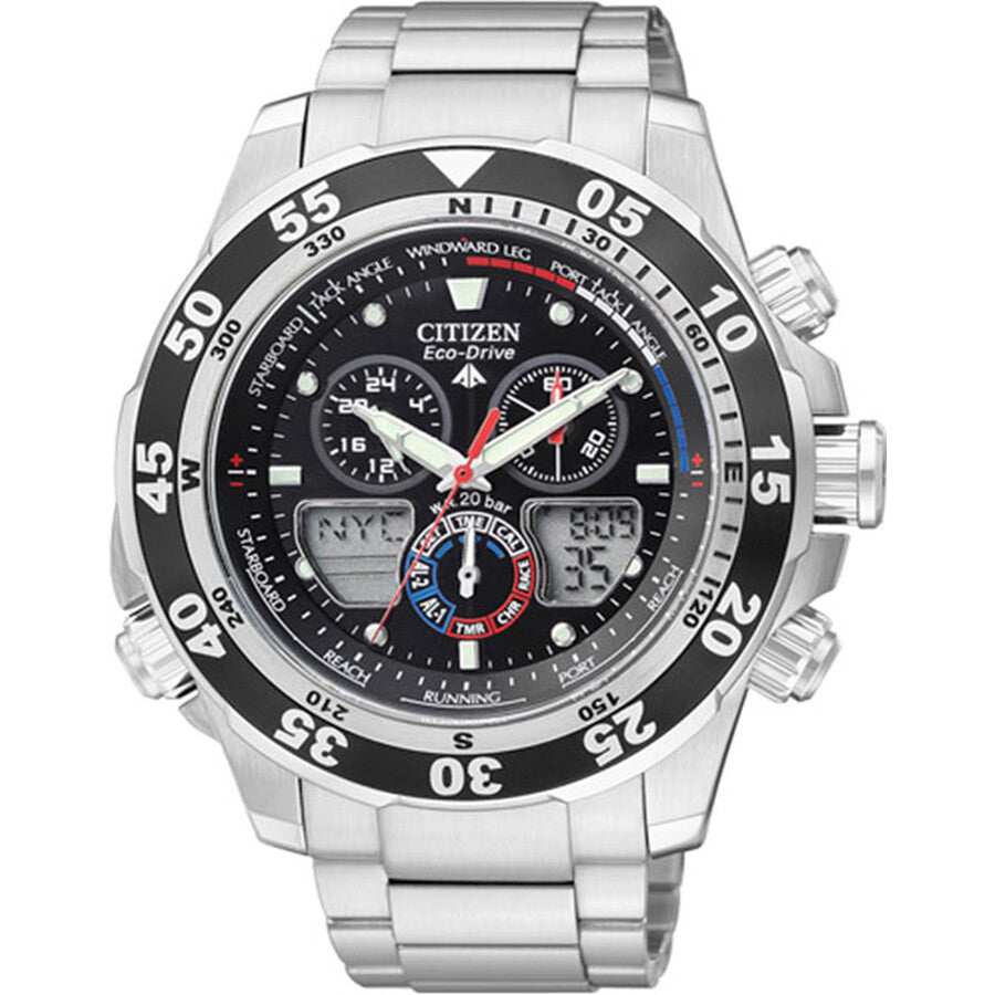 Citizen Eco-Drive Promaster Chronograph Black Dial Men's Watch JR4045-57E - Dawson Watches
