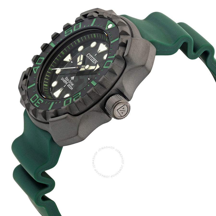 Citizen Eco-Drive Promaster Diver Green Dial Super Titanium Men's Watch BN0228-06W - Dawson Watches #2