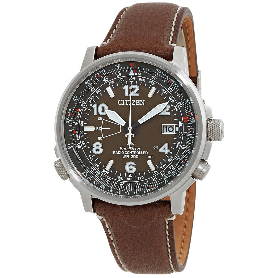 Citizen Eco-Drive Promaster Sky Perpetual World Time Brown Dial Men's Watch CB0240-29X - Dawson Watches