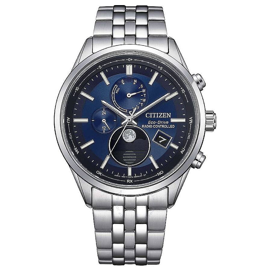 Citizen Eco-Drive Radio-Controlled Moon Phase Blue Dial Men's Watch BY1030-50L - Dawson Watches