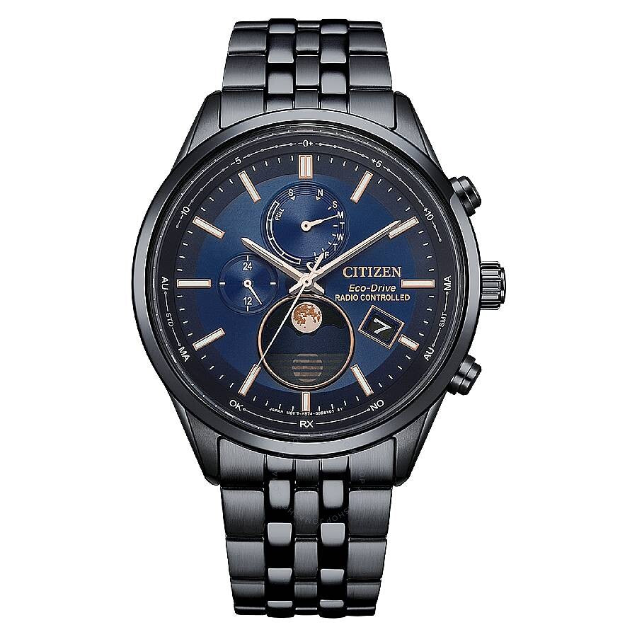 Citizen Eco-Drive Radio-Controlled Moon Phase Blue Dial Men's Watch BY1035-56L - Dawson Watches