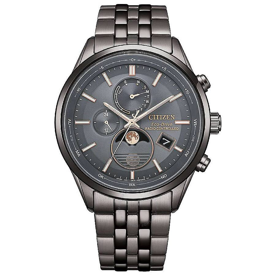 Citizen Eco-Drive Radio-Controlled Moon Phase Grey Dial Men's Watch BY1037-51H - Dawson Watches