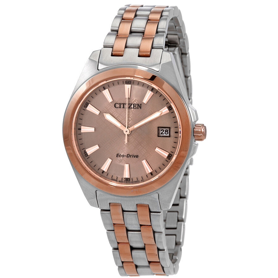 Citizen Eco-Drive Rose Dial Two-tone Ladies Watch EO1226-59X - Dawson Watches