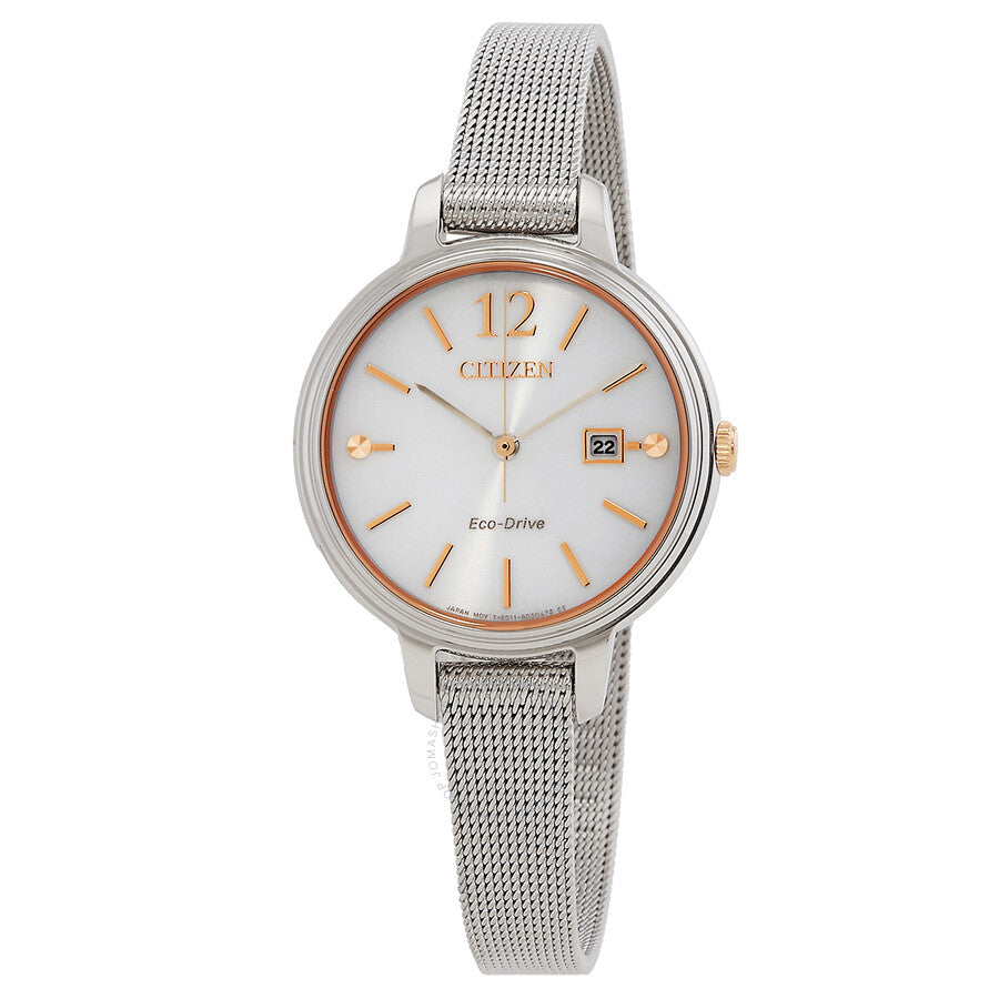 Citizen Eco-Drive Silver Dial Ladies Watch EW2441-77A - Dawson Watches