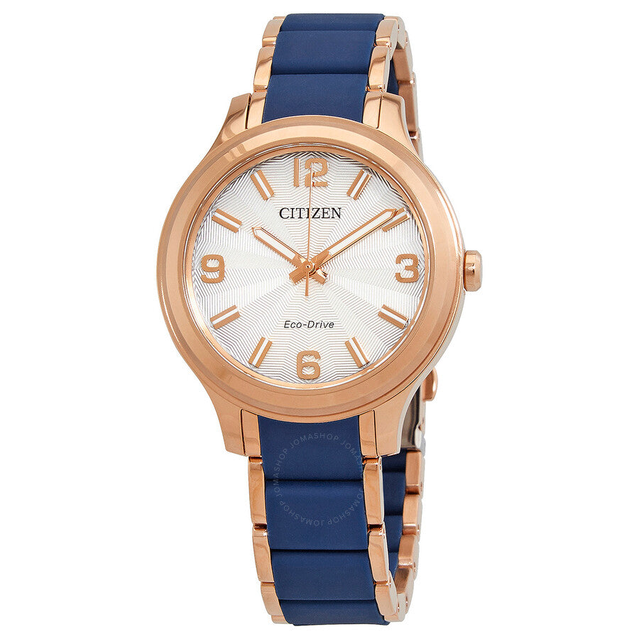 Citizen Eco-Drive Silver Dial Rose Gold-tone Ladies Watch FE7078-93A - Dawson Watches