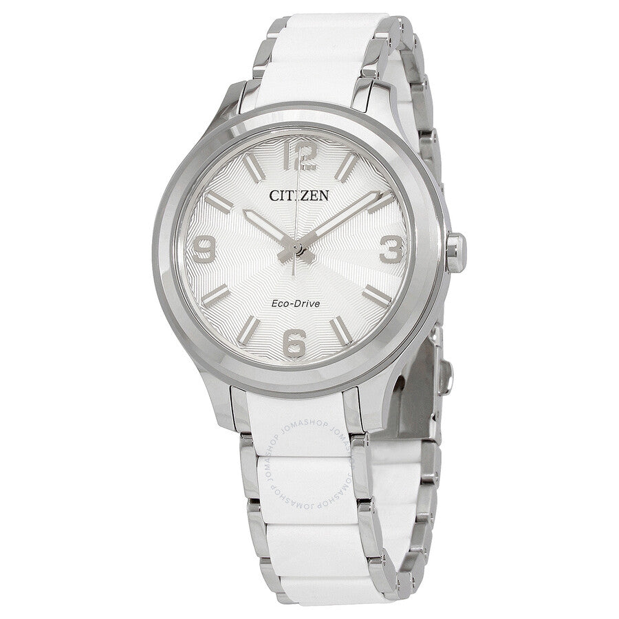 Citizen Eco-Drive Silver Dial Stainless Steel Ladies Watch FE7071-84A - Dawson Watches