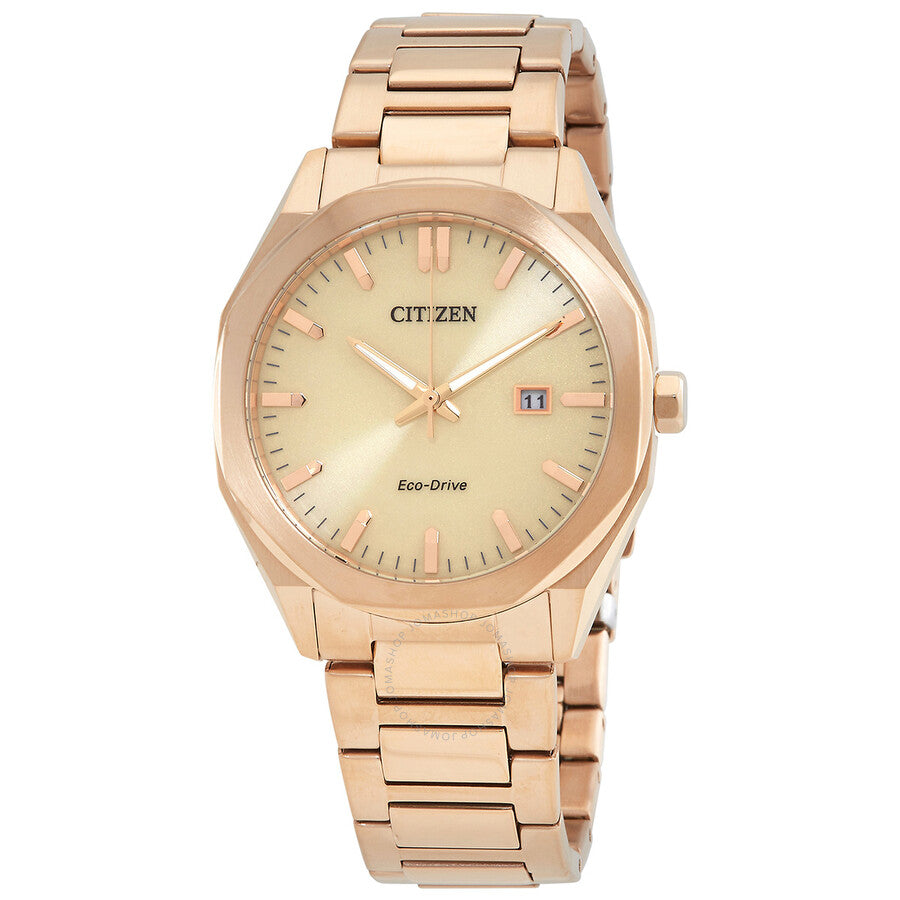 Citizen Eco-Drive Stainless Steel Champagne Dial Men's Watch BM7603-82P - Dawson Watches