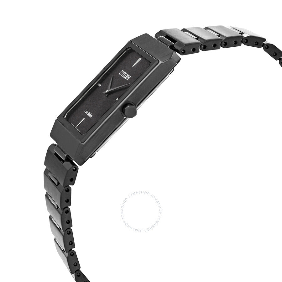 Citizen Eco-Drive Stiletto Black Dial Black Ion-plated Unisex Watch AR3107-57E - Dawson Watches #2