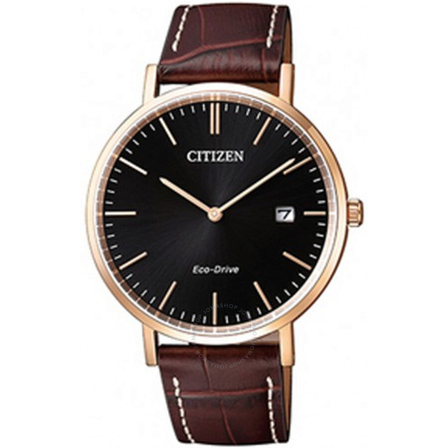 Citizen Chronograph Black Dial Brown Leather Men's Watch AU1083-13H - Dawson Watches