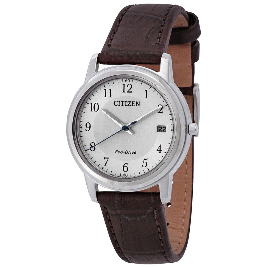 Citizen Eco-Drive White Dial Brown Leather Ladies Watch FE6011-14A - Dawson Watches