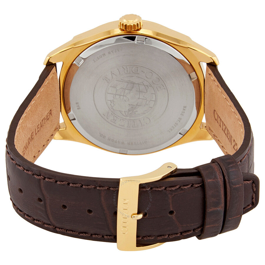 Citizen Eco-Drive White Dial Brown Leather Men's Watch BM7322-06A - Dawson Watches #3