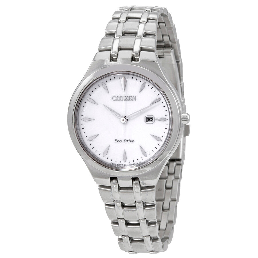 Citizen Eco-Drive White Dial Stainless Steel Ladies Watch EW2490-80B - Dawson Watches