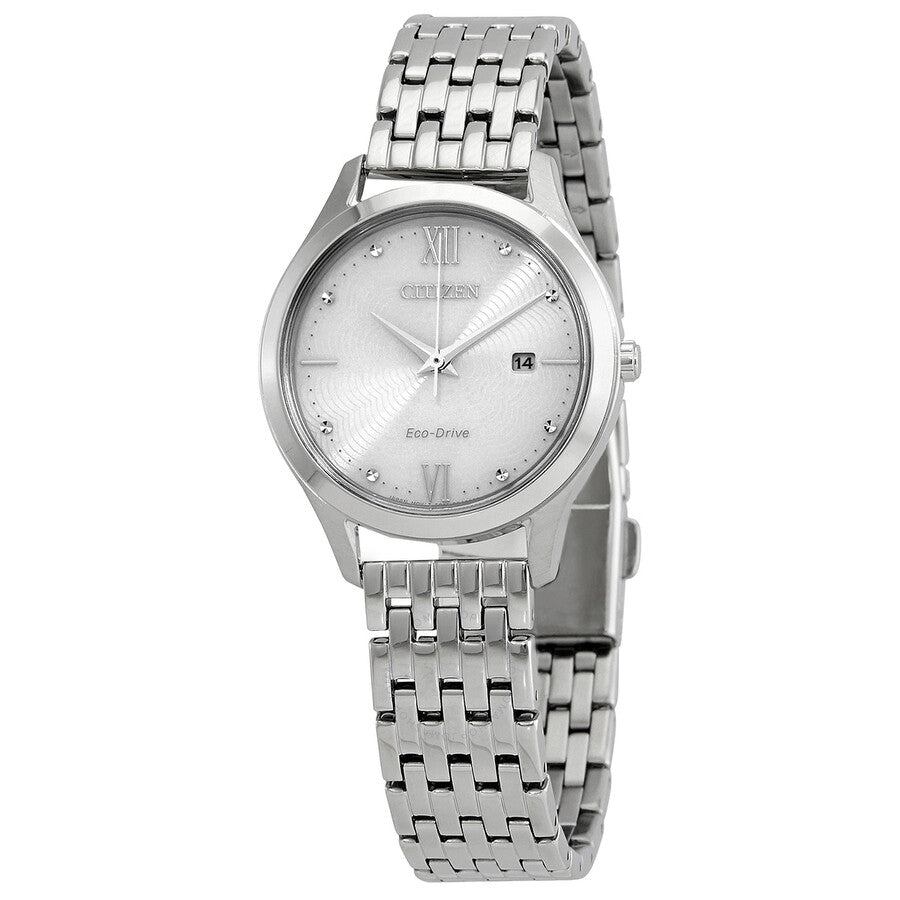 Citizen Eco-Drive White Dial Stainless Steel Ladies Watch EW2530-87A - Dawson Watches