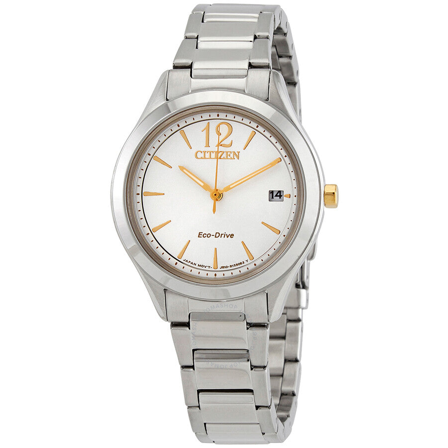 Citizen Eco-Drive White Dial Stainless Steel Ladies Watch FE6124-85A - Dawson Watches