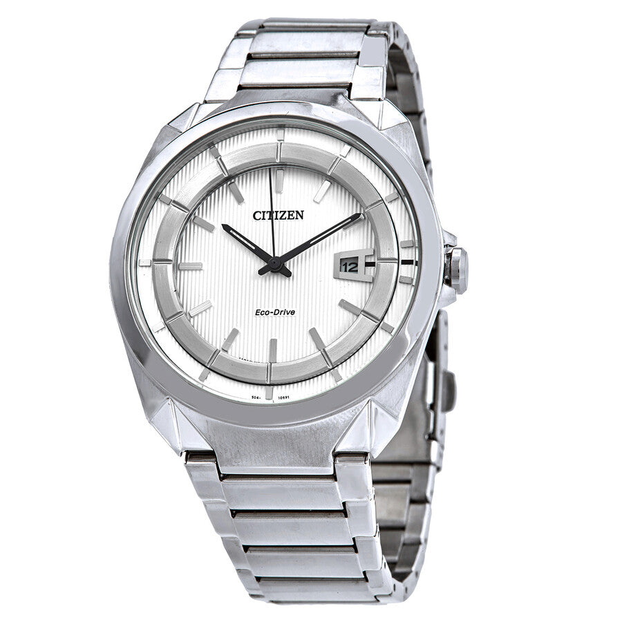 Citizen Eco-Drive White Dial Stainless Steel Men's Watch AW1010-57B - Dawson Watches