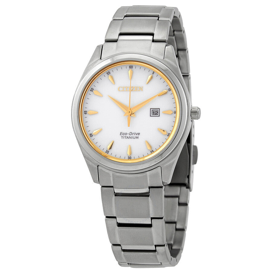 Citizen Eco-Drive White Dial Titanium Ladies Watch EW2470-87B - Dawson Watches