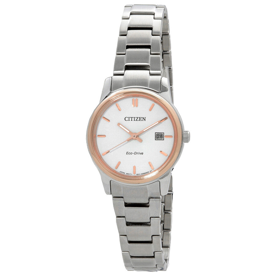 Citizen Eco-Drive White Dial Two-Tone Ladies Watch EW2319-71A - Dawson Watches