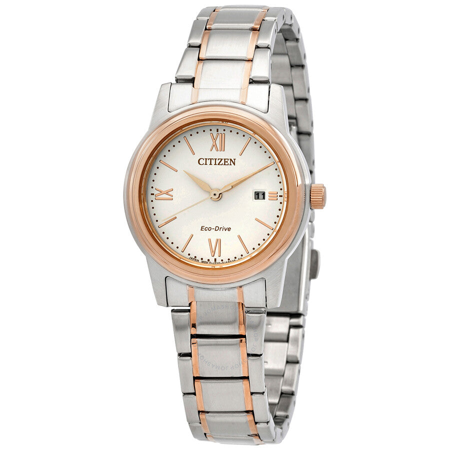 Citizen Eco-Drive White Dial Two-Tone Ladies Watch FE1226-82A - Dawson Watches
