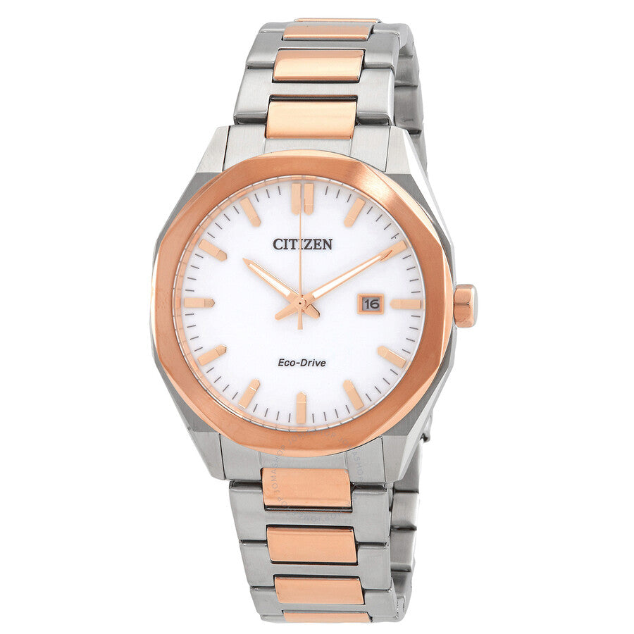 Citizen Eco-Drive White Dial Two-Tone Men's Watch BM7606-84A - Dawson Watches