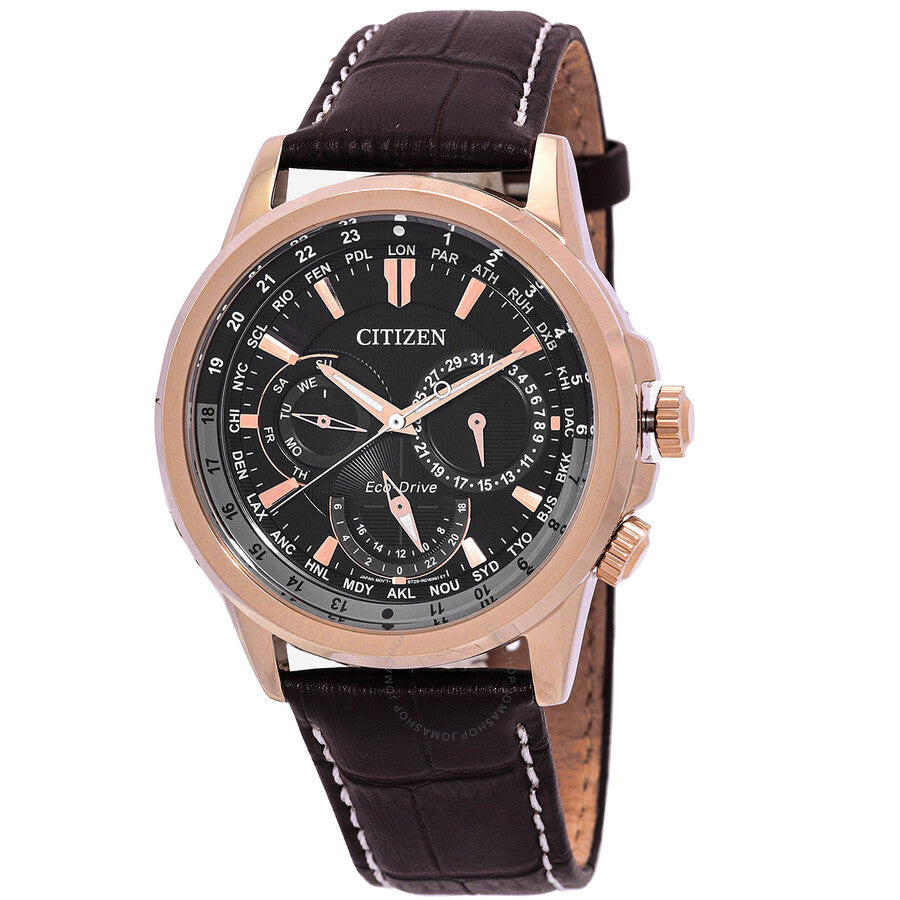 Citizen Eco-Drive World Time Chronograph Black Dial Men's Watch BU2023-12E - Dawson Watches