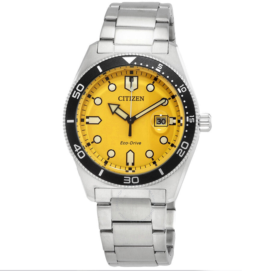 Citizen Eco-Drive Yellow Dial Men's Watch AW1760-81Z - Dawson Watches