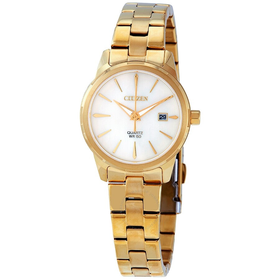 Citizen Elegance Mother of Pearl Dial Ladies Gold-tone Watch EU6072-56D - Dawson Watches