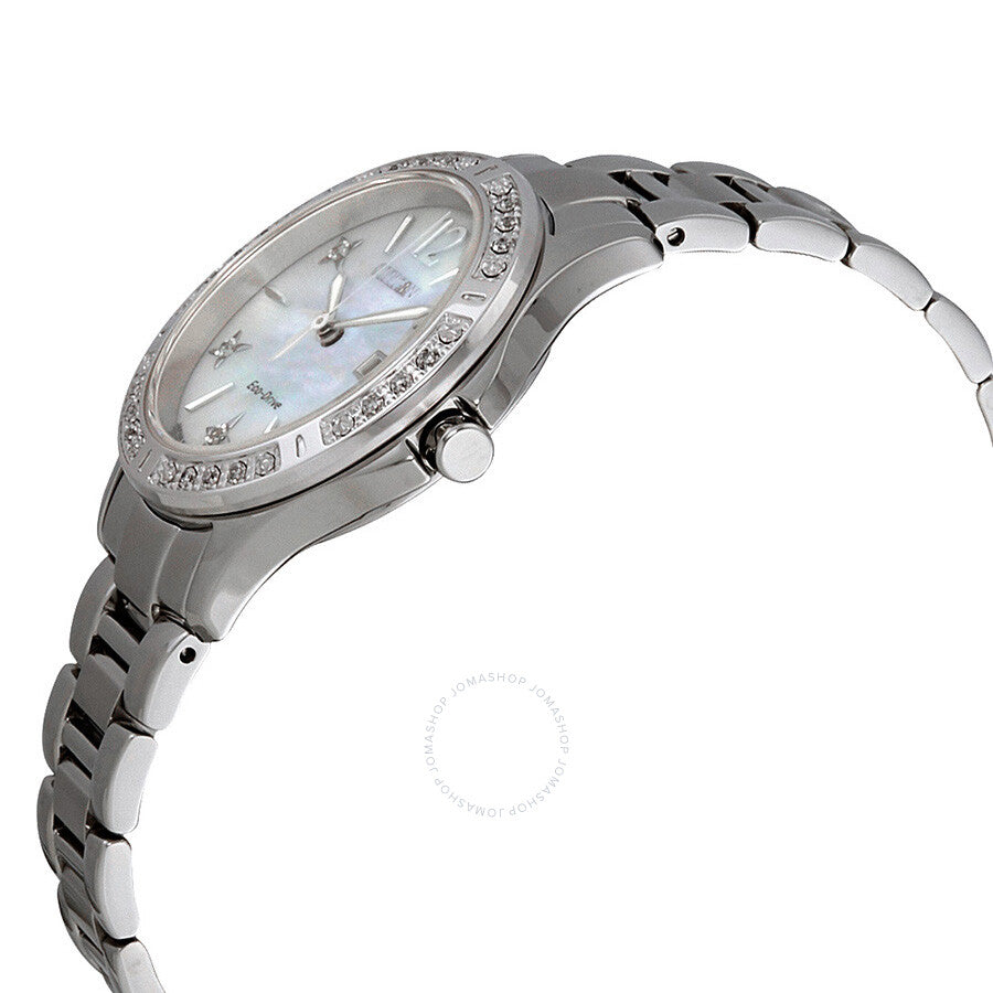 Citizen Elektra Diamond White Mother of Pearl Dial Ladies Watch EW2510-50D - Dawson Watches #2