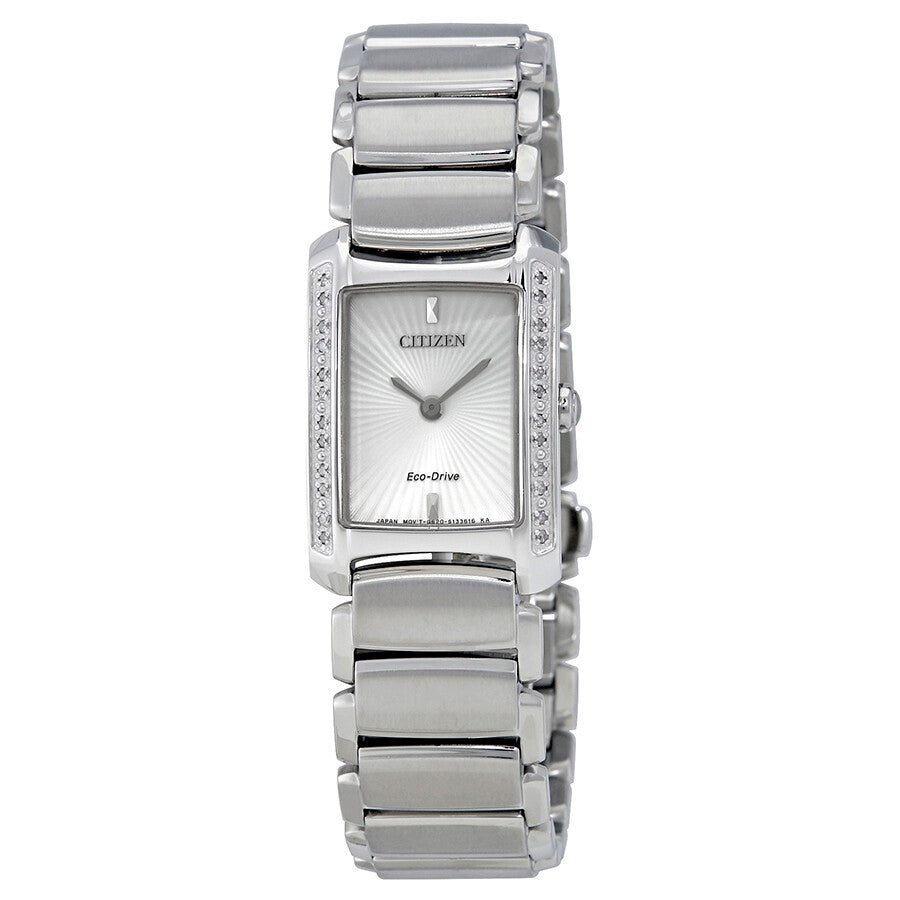 Citizen Euphoria Eco-Drive White Diamond Bezel Stainless Steel Ladies Watch EG2960-57A - Dawson Watches