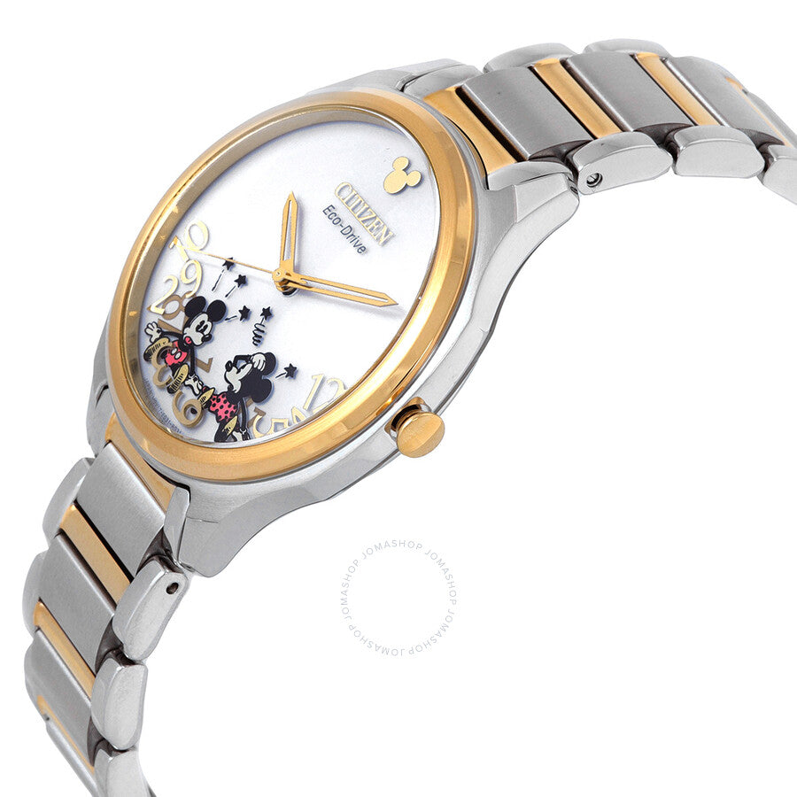 Citizen Falling Mickey & Minnie Silver Dial Two-Tone Ladies Watch EM0754-59W - Dawson Watches #2
