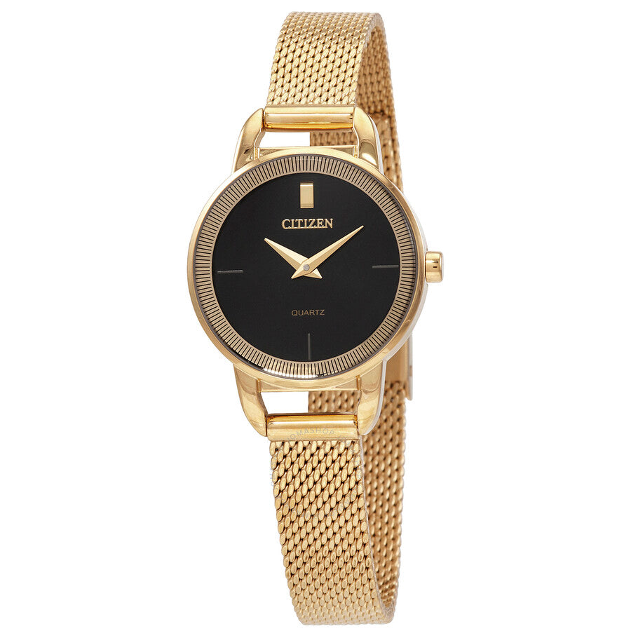 Citizen Gold-Tone Stainless Quartz Black Dial Ladies Watch EZ7002-54E - Dawson Watches