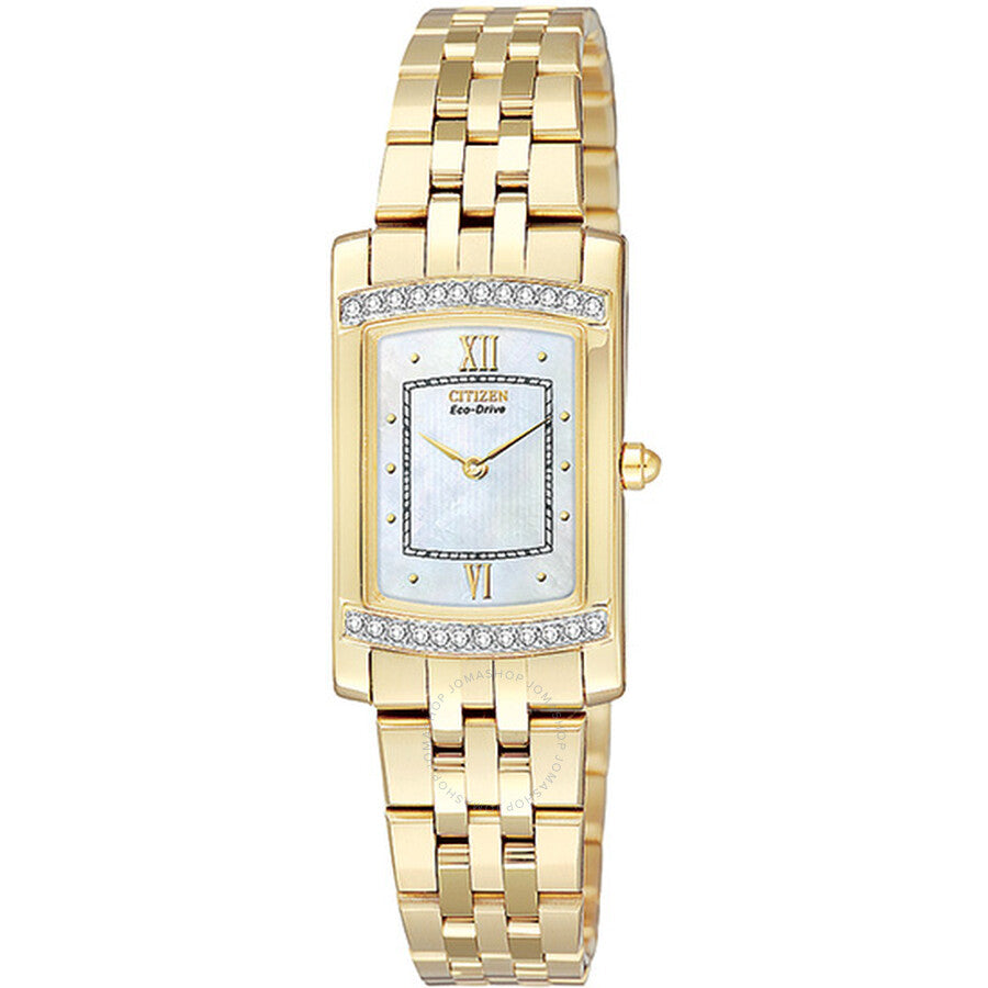 Citizen Gold-Tone Stiletto Diamond Ladies Watch EG3122-57D - Dawson Watches