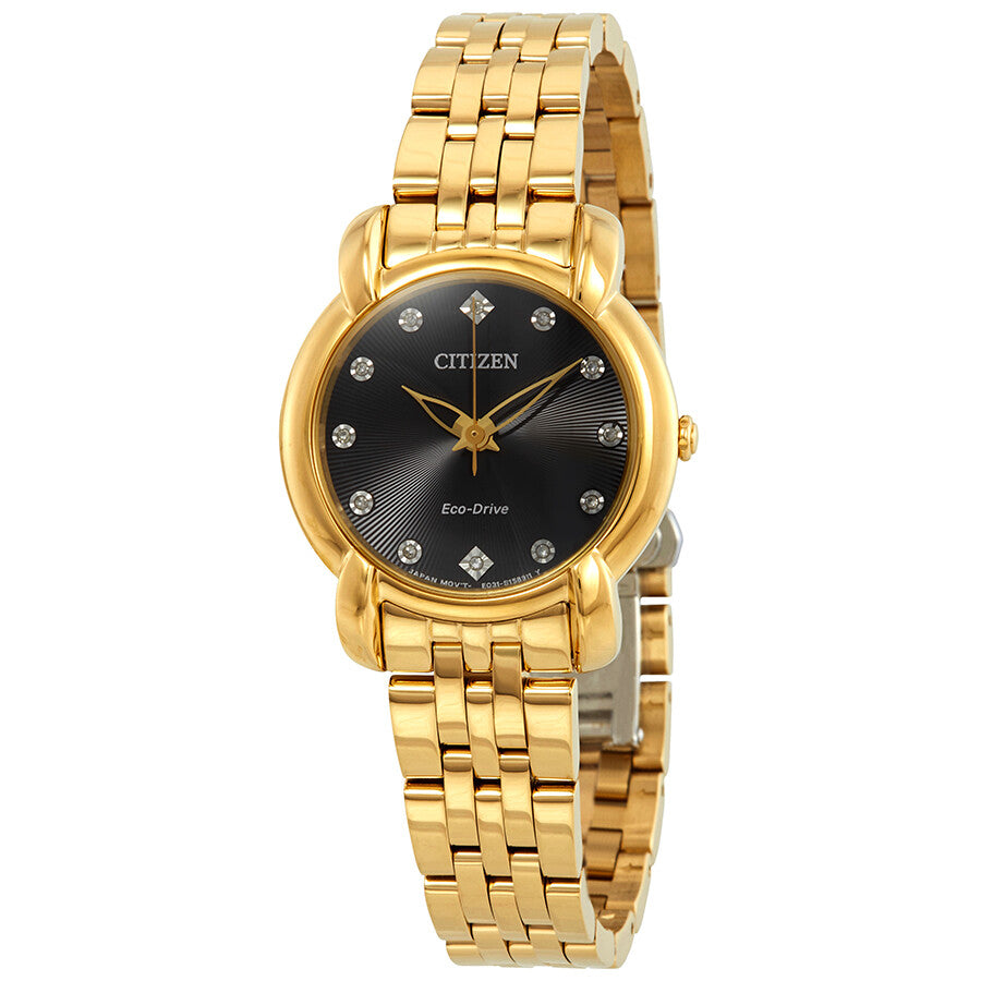 Citizen Jolie Black Diamond Dial Ladies Watch EM0712-59E - Dawson Watches