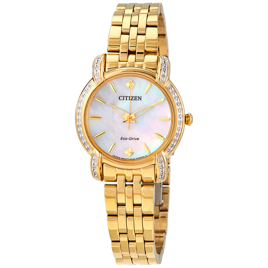 Citizen Jolie Diamond White Mother of Pearl Dial Ladies Watch EM0692-54D - Dawson Watches