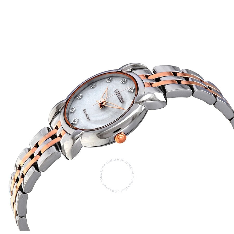 Citizen Jolie Eco-Drive White Dial Ladies Two Tone Watch EM0716-58A - Dawson Watches #2