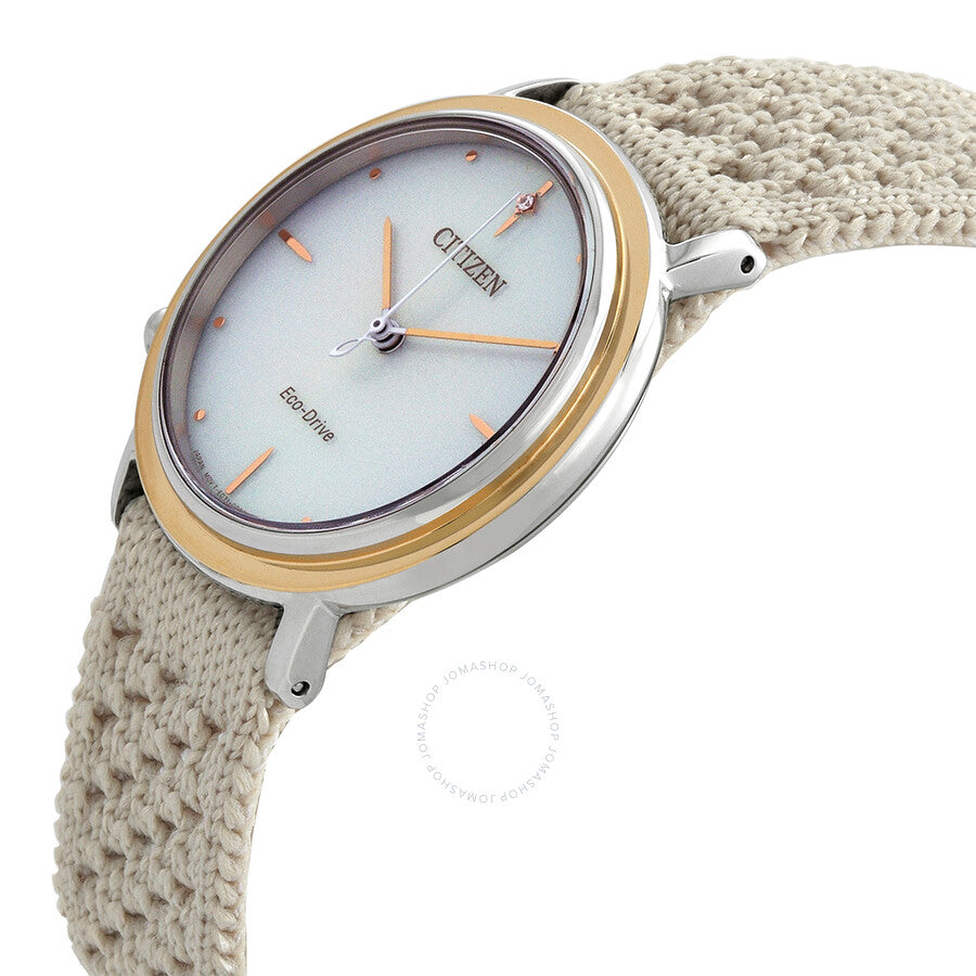 Citizen L Ambiluna Eco-Drive Beige Dial Ladies Watch EM1006-40A - Dawson Watches #2