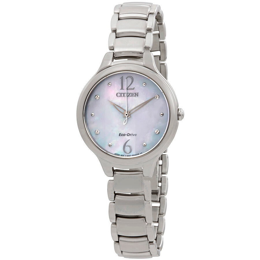 Citizen L Crystal Mother of Pearl Dial Ladies Watch EM0550-59D - Dawson Watches