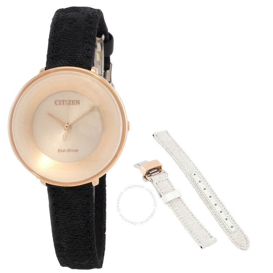Citizen L Eco-Drive Champagne Dial Ladies Watch EM0608-42X - Dawson Watches