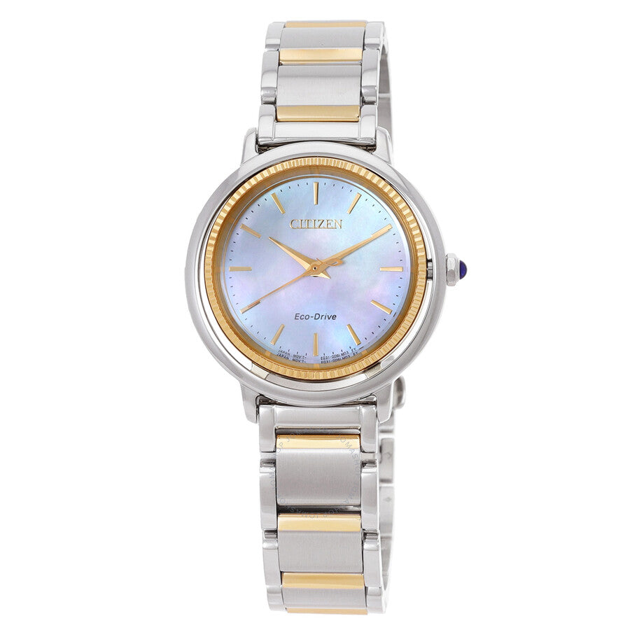 Citizen L Eco-Drive Mother of Pearl Dial Two-Tone Ladies Watch EM1104-83D - Dawson Watches