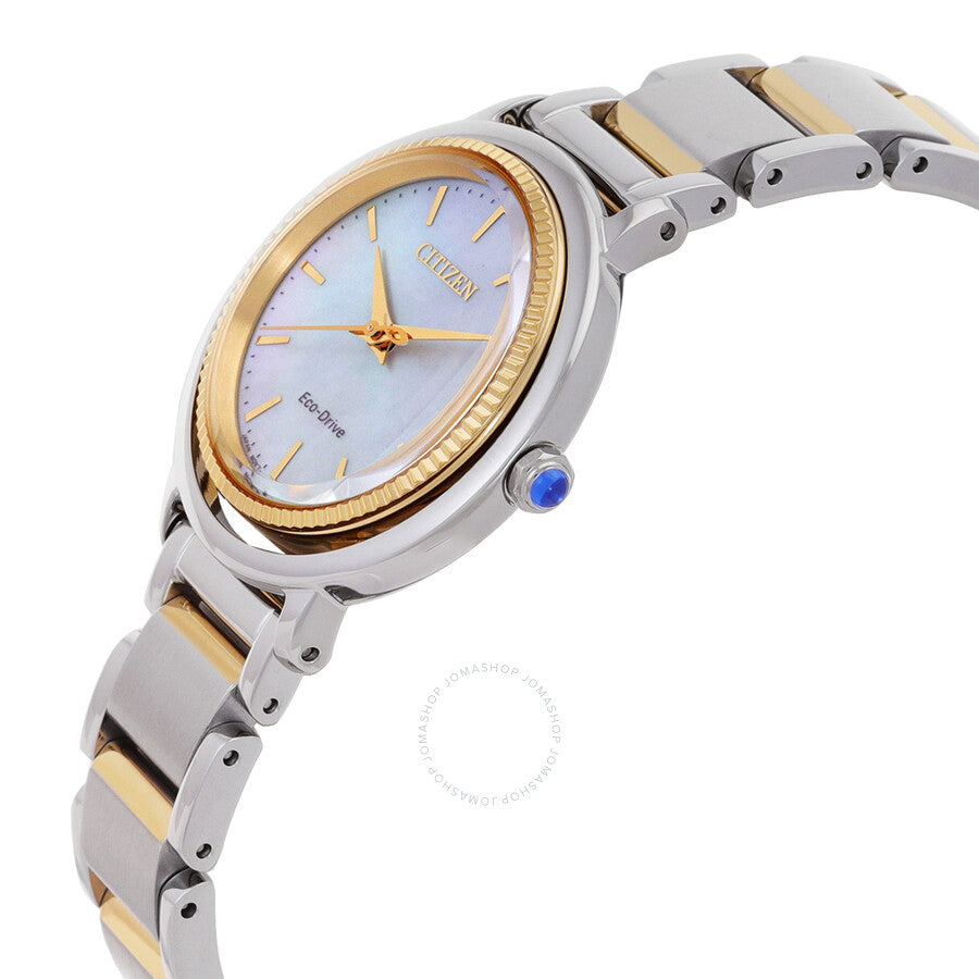 Citizen L Eco-Drive Mother of Pearl Dial Two-Tone Ladies Watch EM1104-83D - Dawson Watches #2