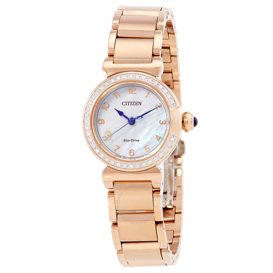 Citizen L Mae Diamond White Mother of Pearl Dial Ladies Watch EM1123-89D