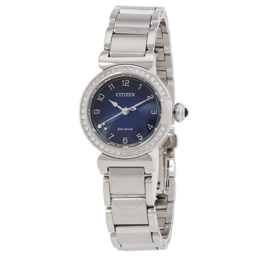 Citizen L May Bells Crystal Eco-Drive Blue Dial Ladies Watch EM1120-87L - Dawson Watches