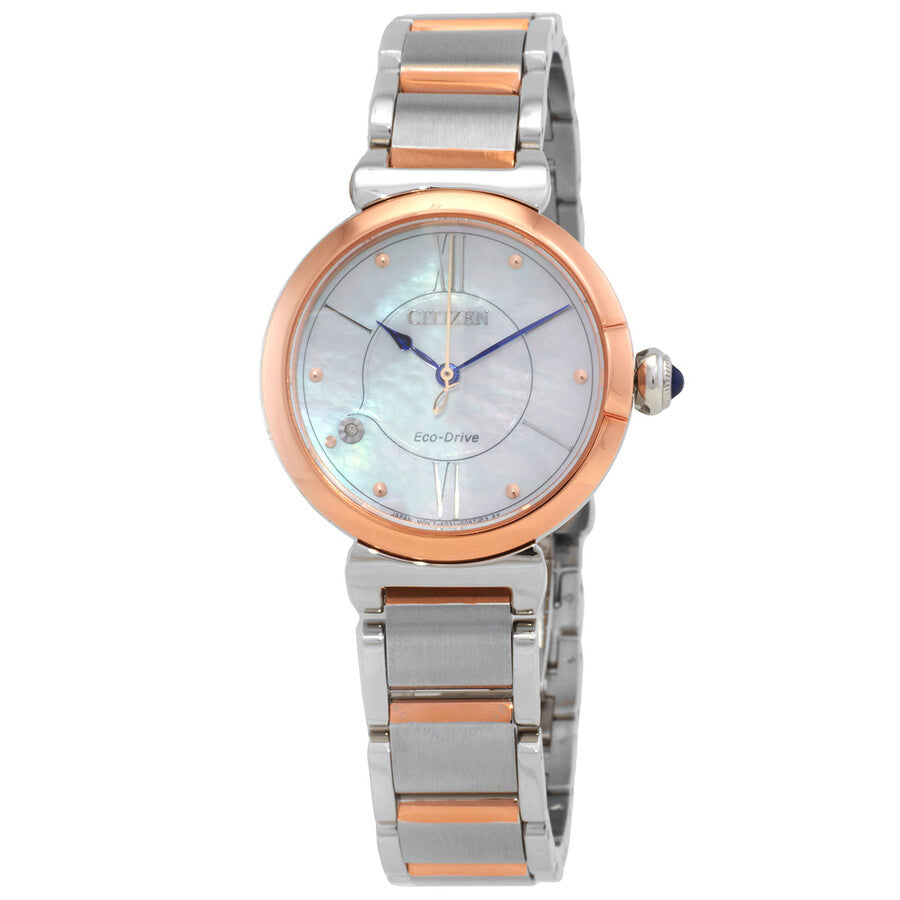 Citizen L Series Eco-Drive Mother of Pearl Dial Two-Tone Ladies Watch EM1074-82D - Dawson Watches