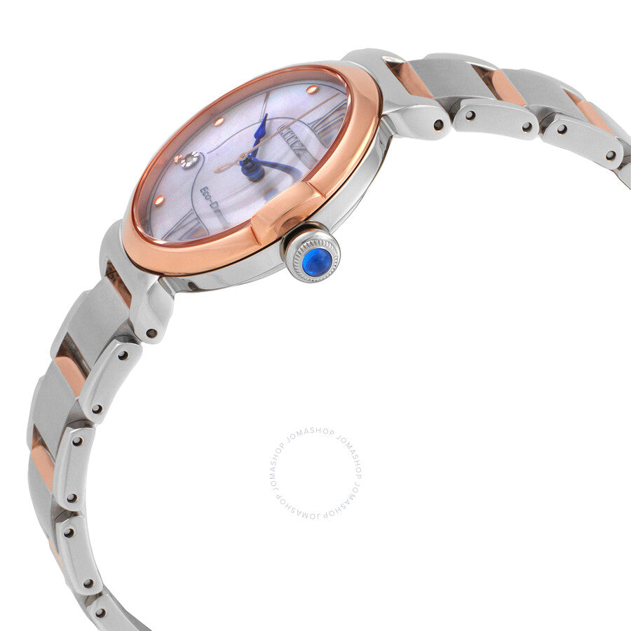 Citizen L Series Eco-Drive Mother of Pearl Dial Two-Tone Ladies Watch EM1074-82D - Dawson Watches #2
