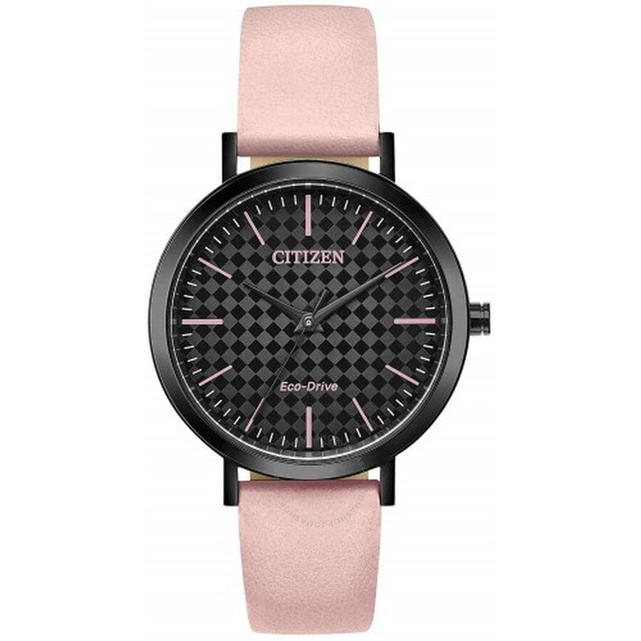 Citizen Eco-Drive Checkered Black Dial Ladies Watch EM0765-01E - Dawson Watches