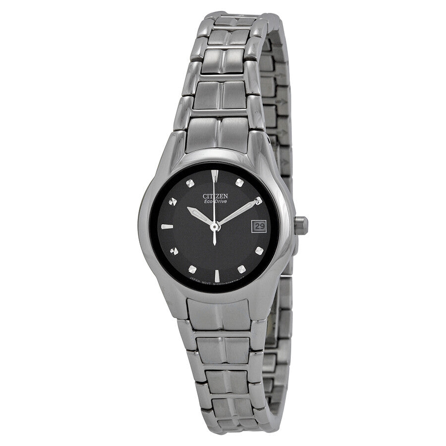 Citizen Eco Drive Black Dial Stainless Steel Ladies Watch EW1410-50E - Dawson Watches