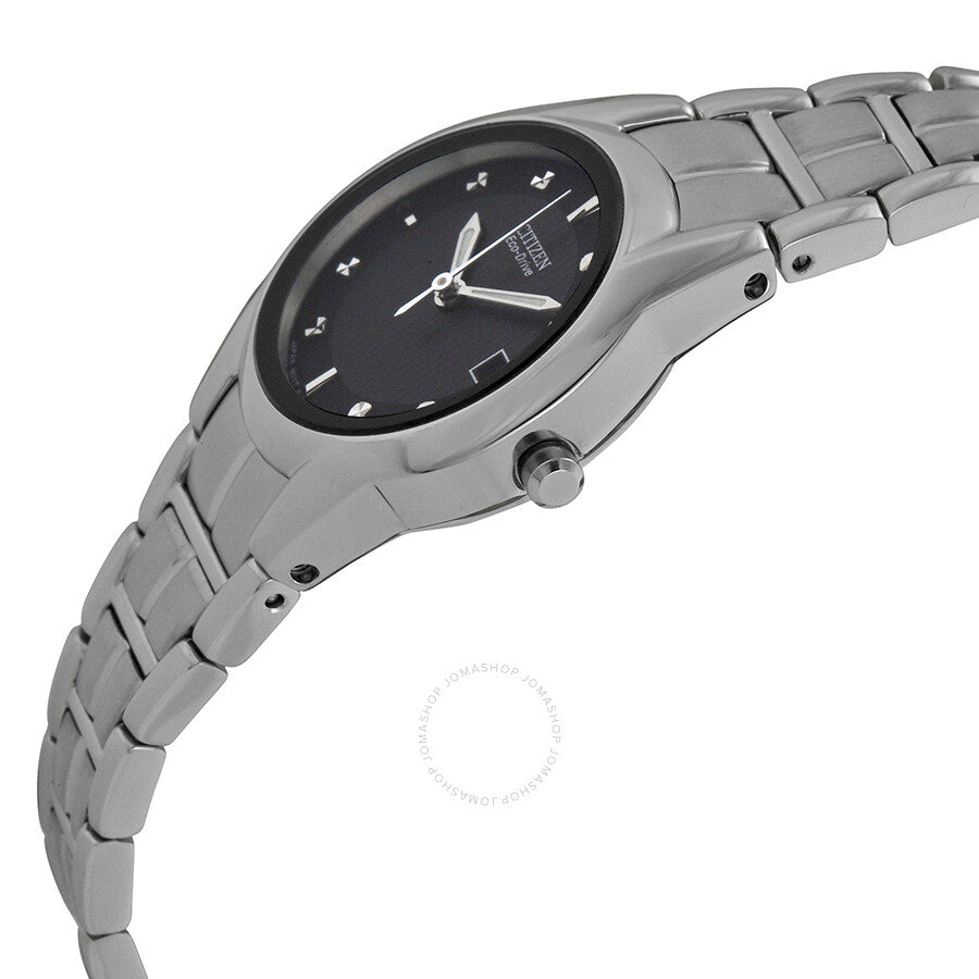 Citizen Eco Drive Black Dial Stainless Steel Ladies Watch EW1410-50E - Dawson Watches #2