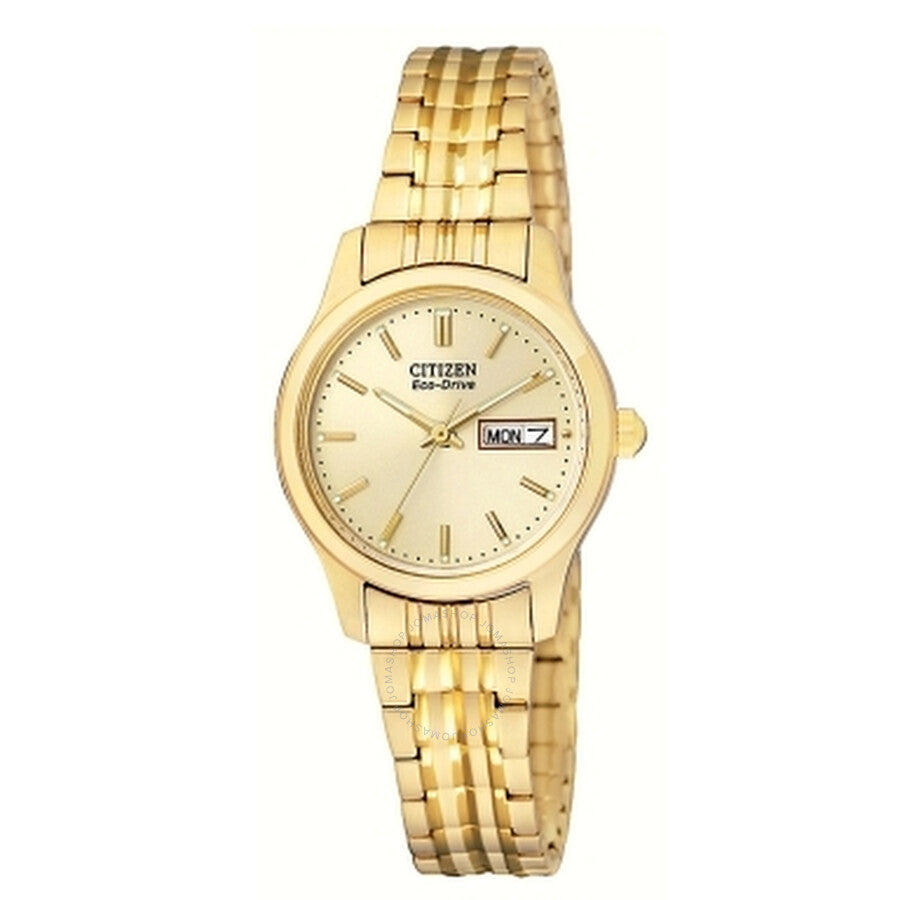 Citizen Ladies Eco-Drive Flexible Band Gold-tone Watch EW3152-95P - Dawson Watches