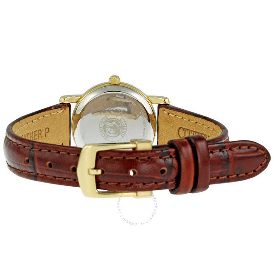 Citizen Ladies Gold-Tone Eco-Drive Silhouette Strap Black Watch EW1272-01E - Dawson Watches #3